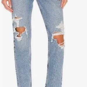 AGOLDE Fen High Rise Skinny Jeans – Distressed Knees